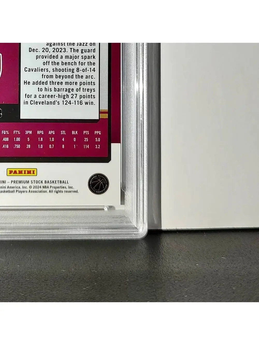 Sam Merrill 2023 Panini Hoops Premium #233 19/149 Red Disco Prizm PSA 9 Mint